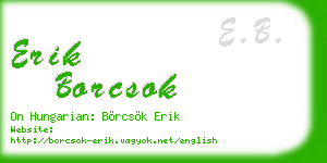 erik borcsok business card